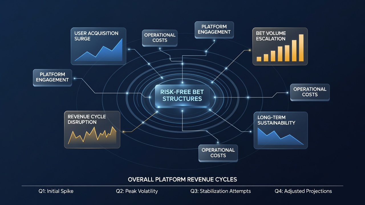 Chart displaying platform revenue trends following the introduction of risk-free bet promotions across multiple operators