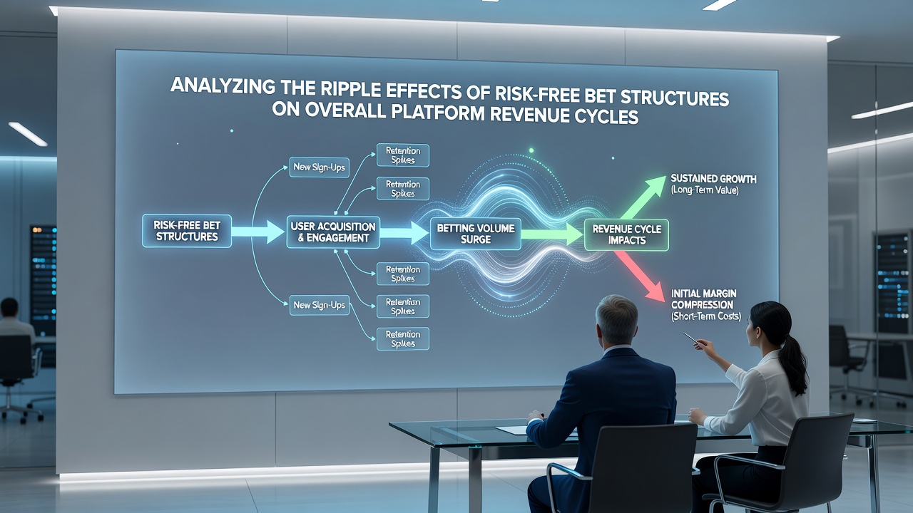 Infographic illustrating how risk-free bets influence long-term revenue cycles and player retention loops