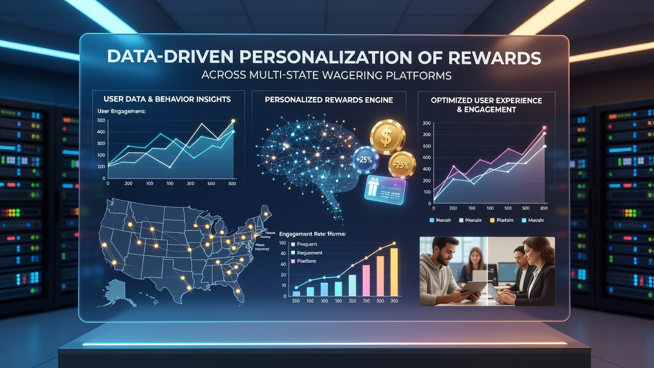 Screenshot of a personalized rewards dashboard showing customized bonus offers across different state-regulated wagering accounts