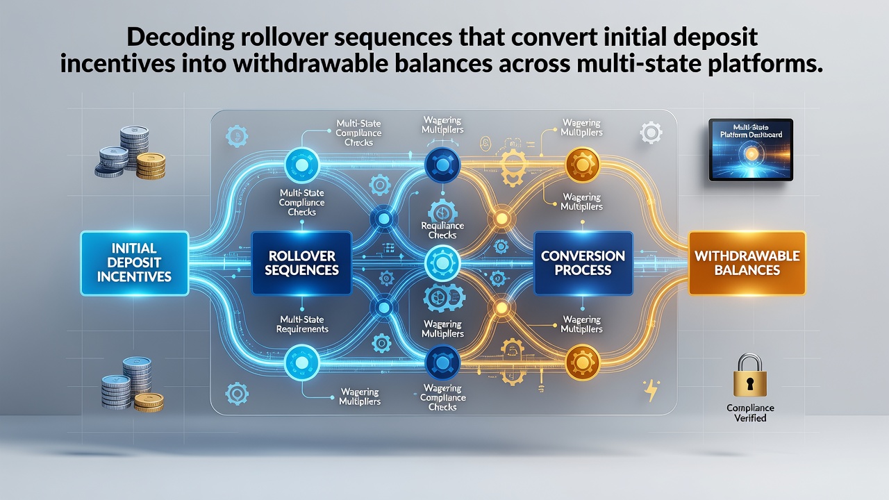 Diagram illustrating rollover sequences for deposit incentives on multi-state betting platforms