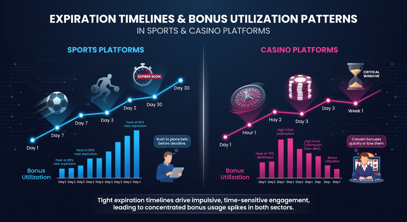 Chart showing bonus expiration timelines and player redemption rates across sports and casino platforms in 2026