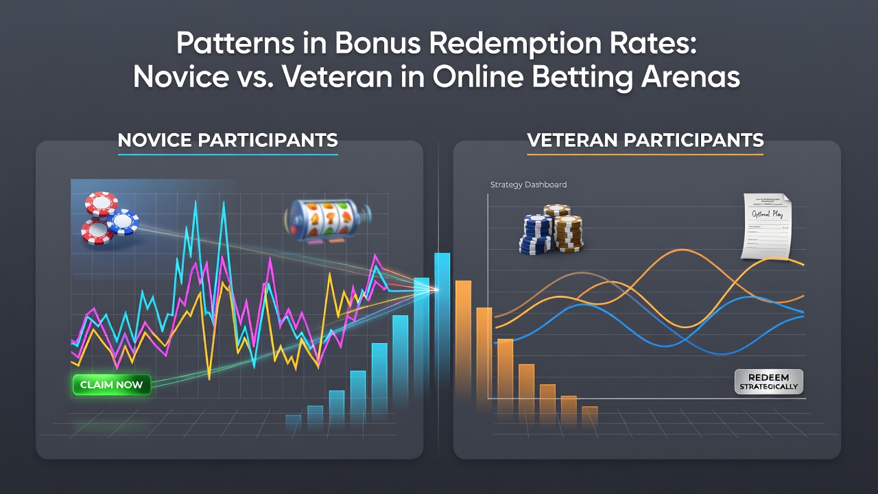 Chart displaying bonus redemption rates comparing novice and veteran online betting participants across different platforms in 2026