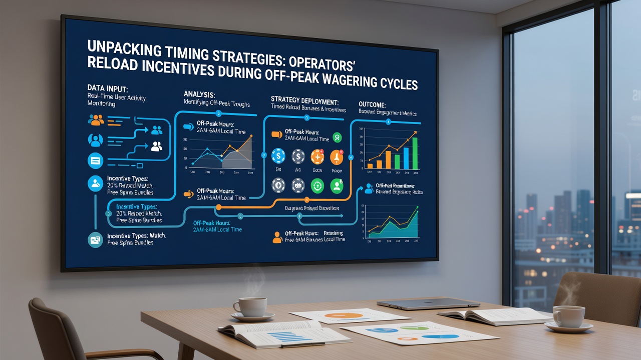 Analytics dashboard displaying reload incentive performance metrics during off-peak hours across multiple operator platforms